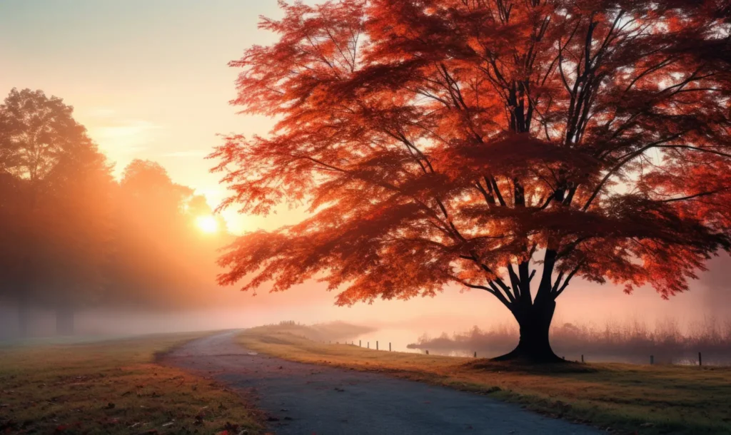 Herbstlandschaft im Nebel